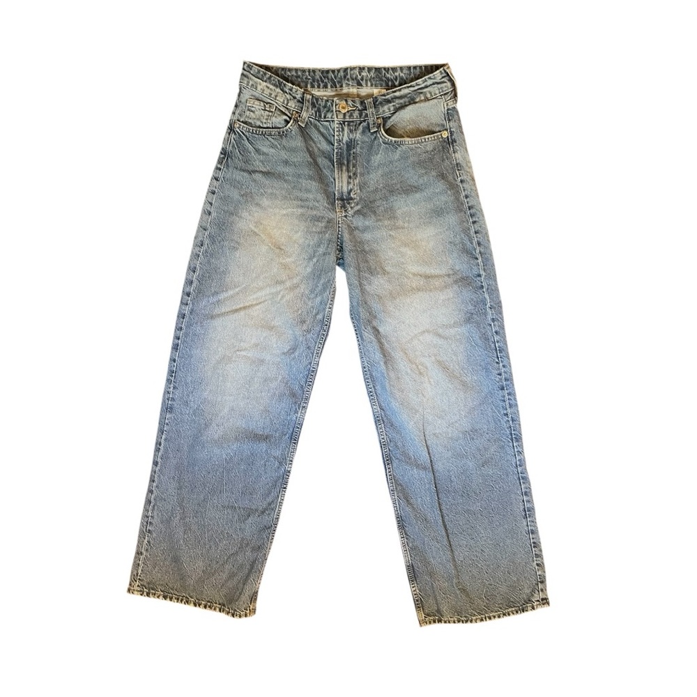 H&M &Denim Baggy Wide Leg Medium Wash Jeans | Size US 4